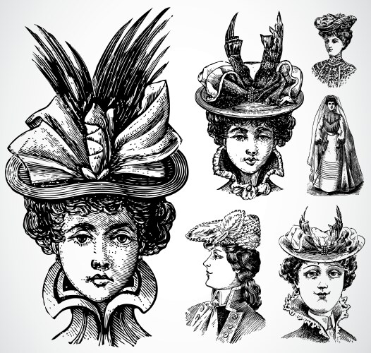 Women and hats vector image