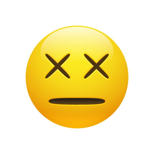 dead emoticon with cross eyes vector image