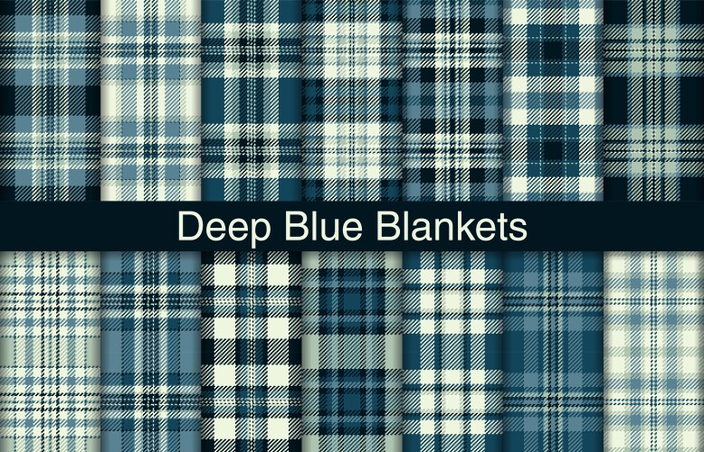 Blue plaid bundles textile design checkered vector image