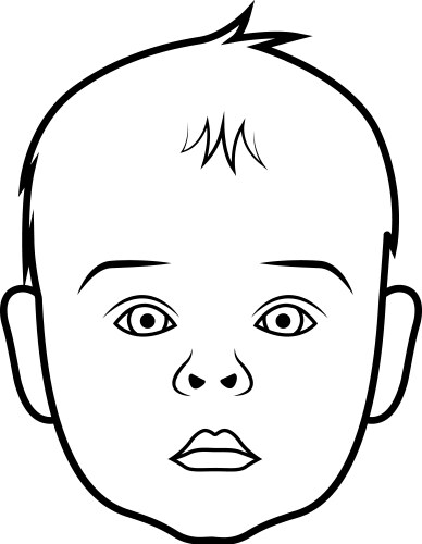 realistic baby face icon isolated vector image