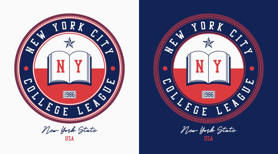 New york ny college t-shirt design vector image