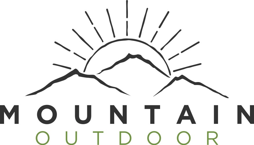 Mountain logo outdoor emblem circle - adventure vector image