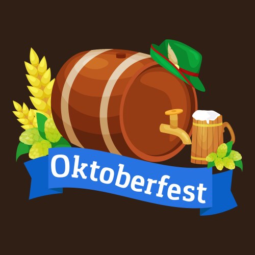 Beer festival oktoberfest celebrations retro style vector image