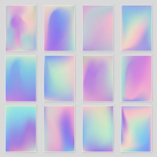 Abstract blurred holographic gradient background vector image