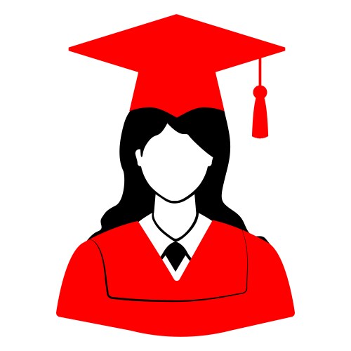 Female graduate clip art vector image