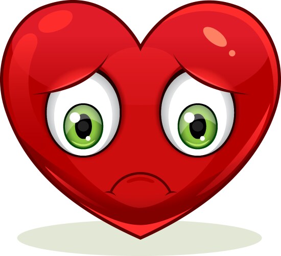 emoticon with big sad heart vector image