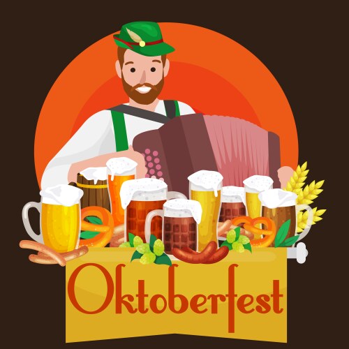 germany beer festival oktoberfest bavarian vector image