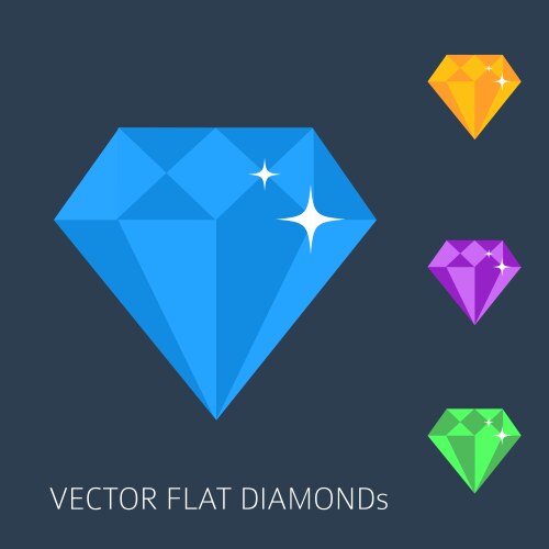 Flat diamonds vector image