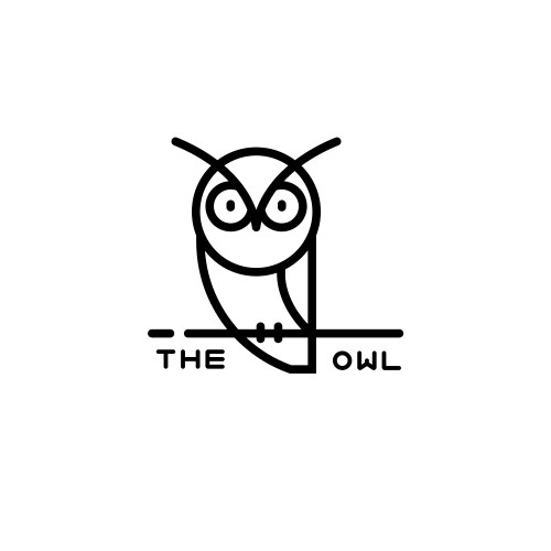 icon or owl logo in thin line style vector image