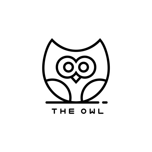 icon or owl logo in thin line style vector image