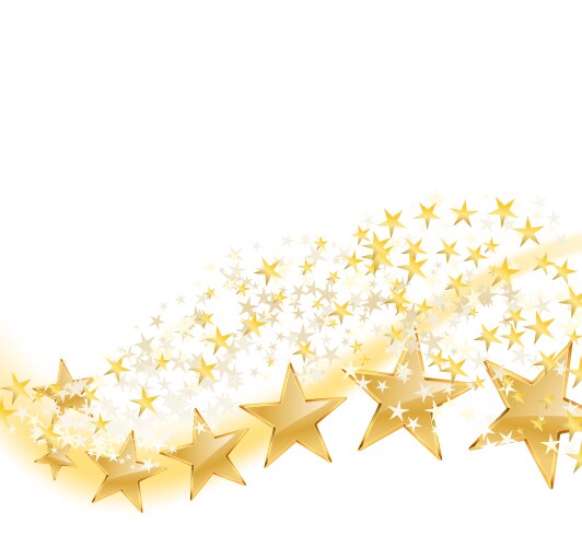 Golden stars flying vector image