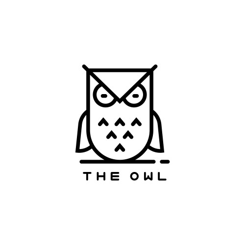 icon or owl logo in thin line style vector image