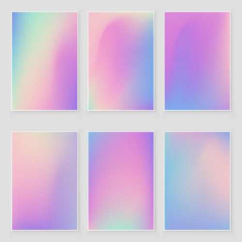 Abstract blurred holographic gradient background vector image