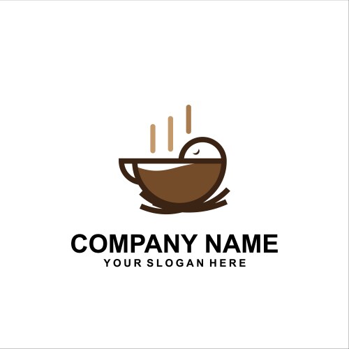 Bird coffee logo vector image