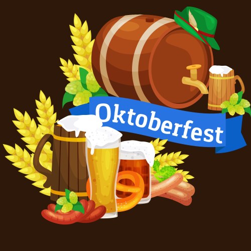 germany beer festival oktoberfest bavarian vector image