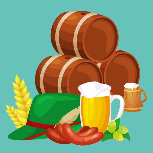 beer festival oktoberfest celebrations retro style vector image