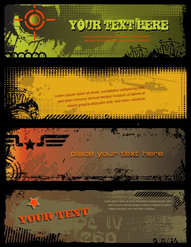 Grunge military banners vector image