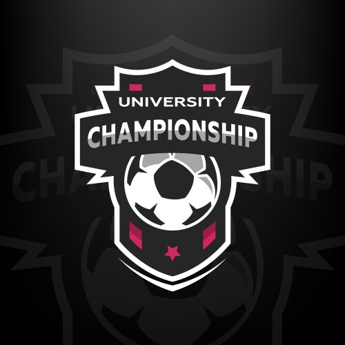 University championship soccer logo vector image