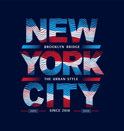 New york city typography design printed on t-shirt vector image