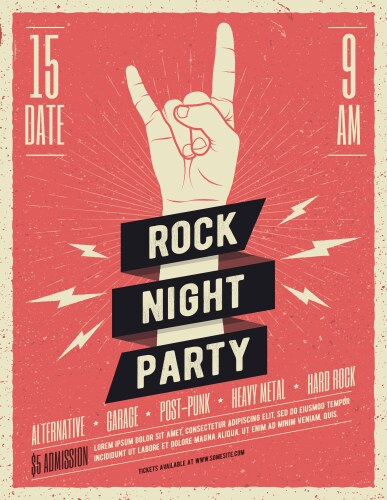 Rock music festival flyer vector image