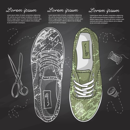 Fashion sketch womens shoes vector image