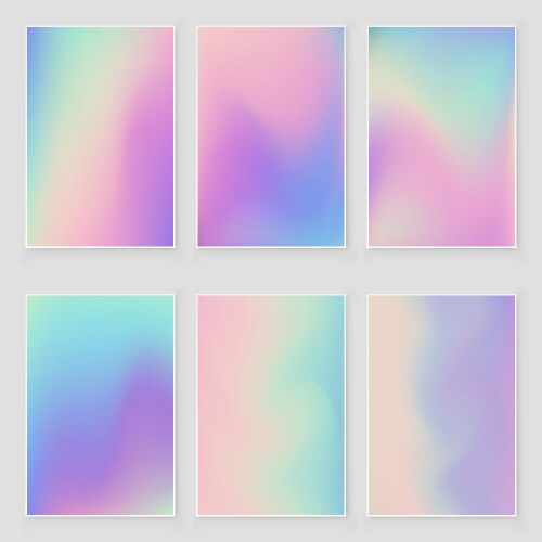 Abstract blurred holographic gradient background vector image