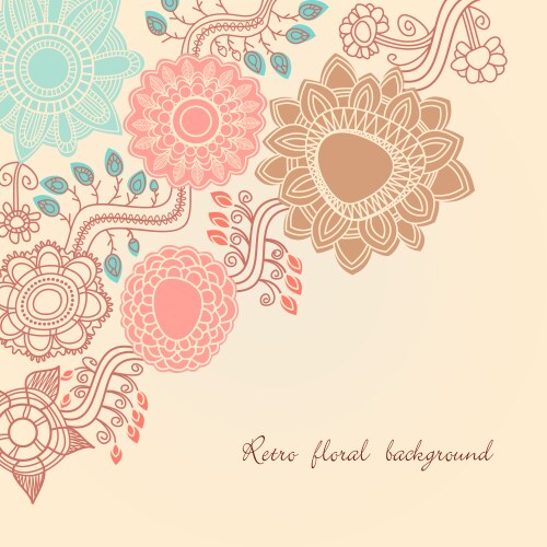 retro floral background vector image