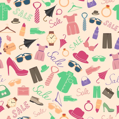 Fashion and clothes accessories seamless pattern vector image