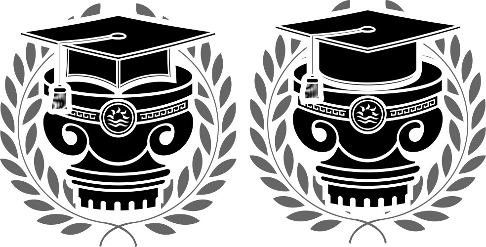 Pedestals of square academic caps vector image