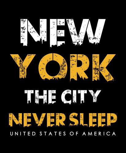 typography design new york never sleep vector image