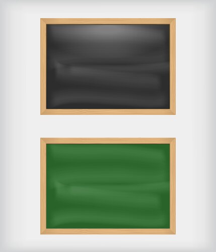 Black and green blank chalkboards vector image