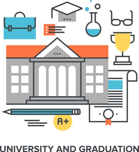 University and graduation vector image