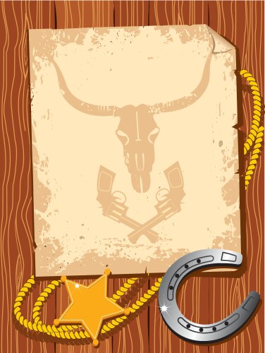 Cowboy elements scroll vector image