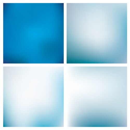 Blurred blue backgrounds set vector image