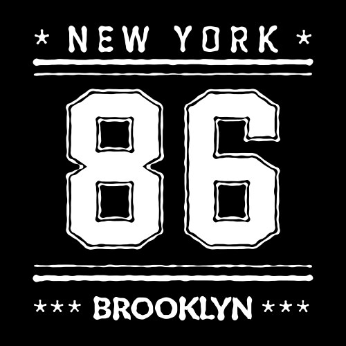 T shirt typography graphic new york brooklyn vector image