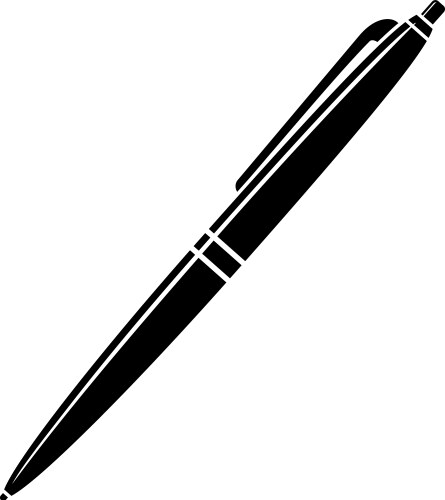 Fine writing pen silhouette vector image