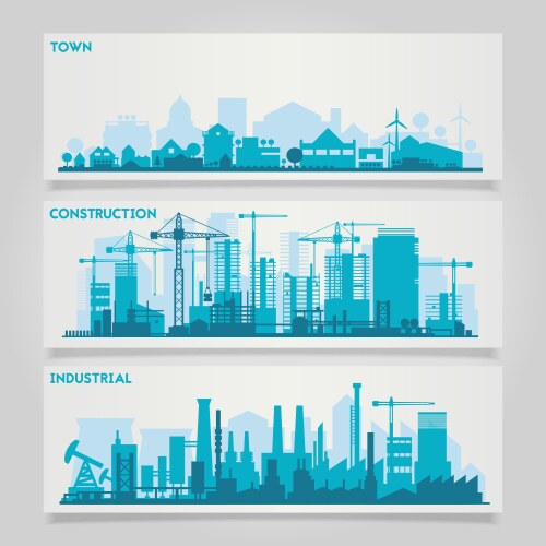 City skyline sets vector image