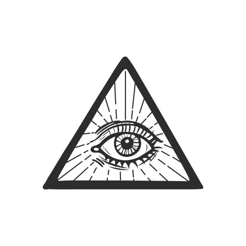 Masonic eye in retro style on white background vector image