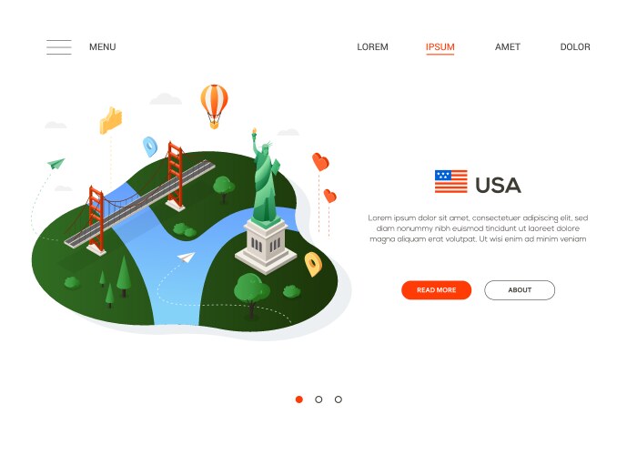 visit the usa - modern colorful isometric web vector image