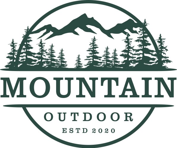 Mountain logo outdoor emblem circle - adventure vector image