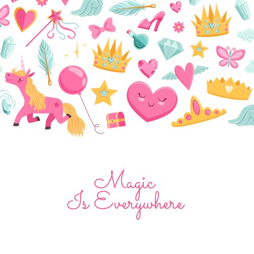 Magic and fairytale elements vector image