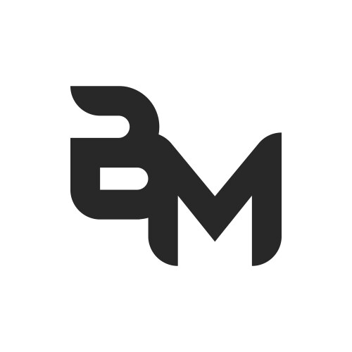 Bm letter logo design with simple style vector image