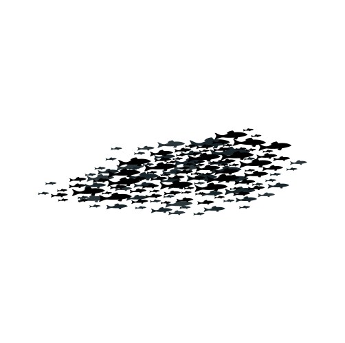 Fish school or shoal silhouette plenty small cod vector image