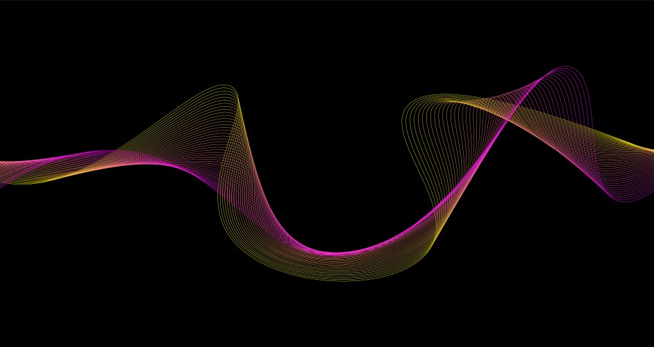 Colorful wave with a pink and yellow vector image