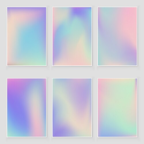 Abstract blurred holographic gradient background vector image