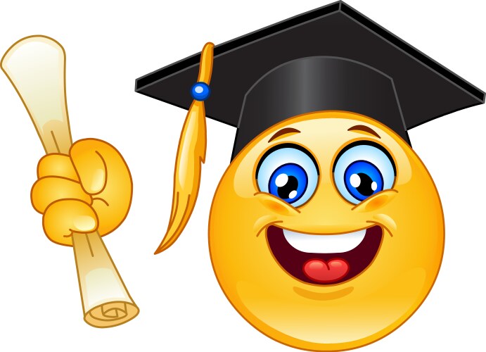 graduation emoticon vector image