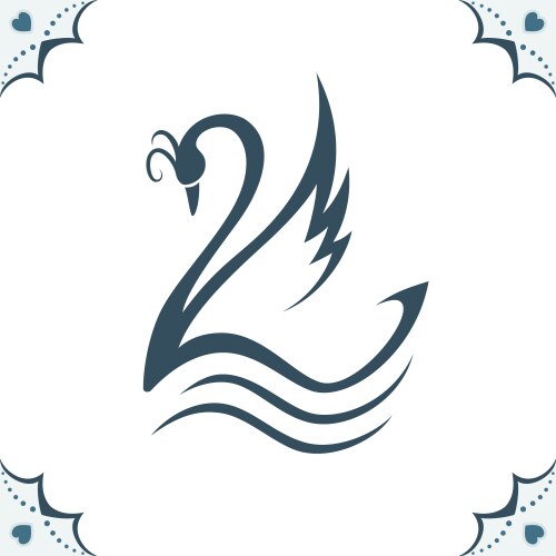 stylized swan vector image