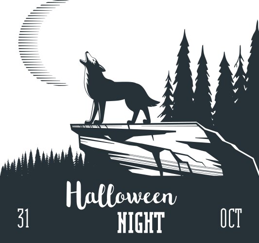 Halloween night concept 02 vector image