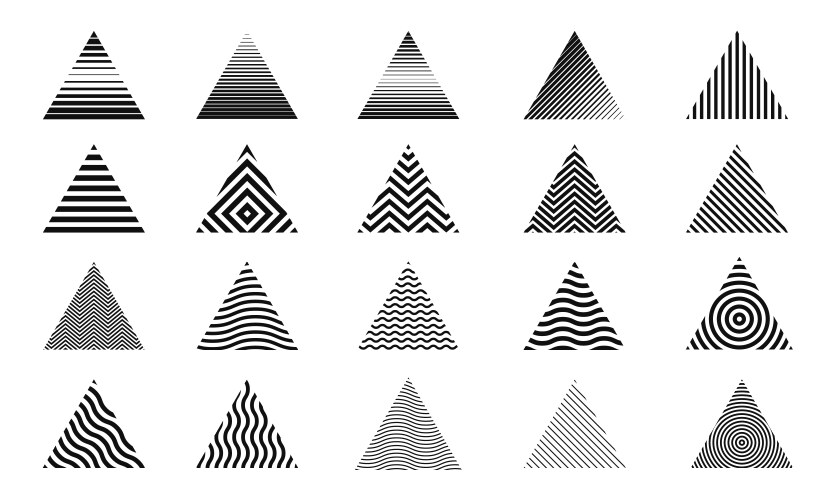 Set of abstract triangle shapes design vector image