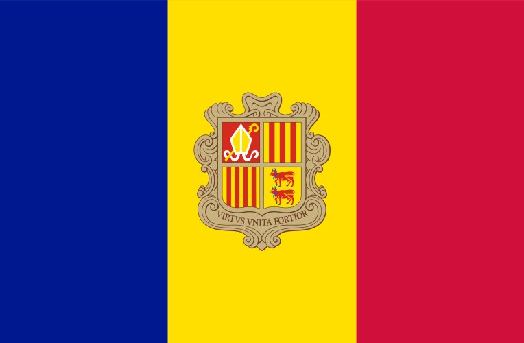 Closeup flag andorra vector image